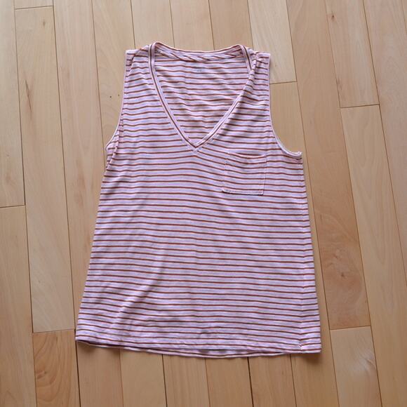 Madewell Striped Tank Top Size Small Pink - Picture 1 of 4